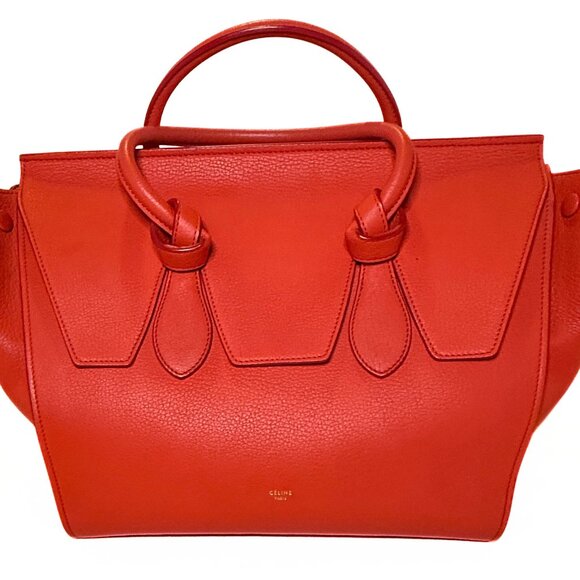 Celine Red Tie Knot Leather Purse and Pouch - Picture 3 of 15